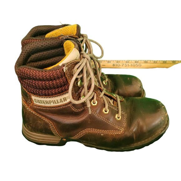 Caterpillar Leather Work Boots Steel Toe Boots Hiking Boots Sz 6 - Picture 1 of 7